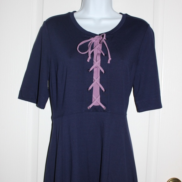 Brand New Anthropologie Navy Dress Women's Medium - Picture 4 of 7